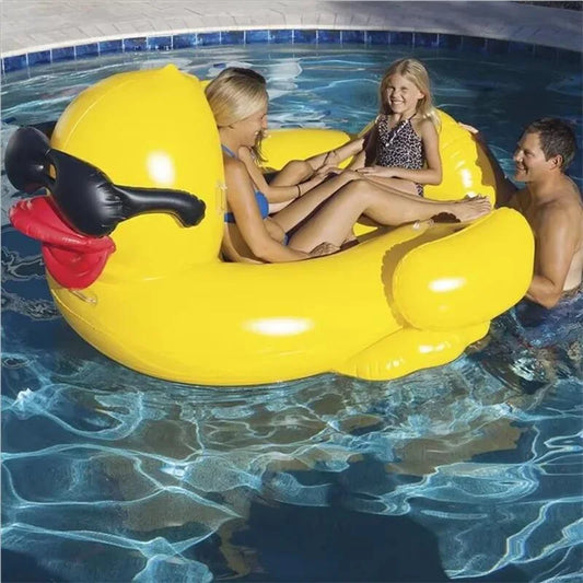Thickened Swimming Pool Floating Bed Air Mattress water toys PVC infltable big yellow duck floating mat Floating Row