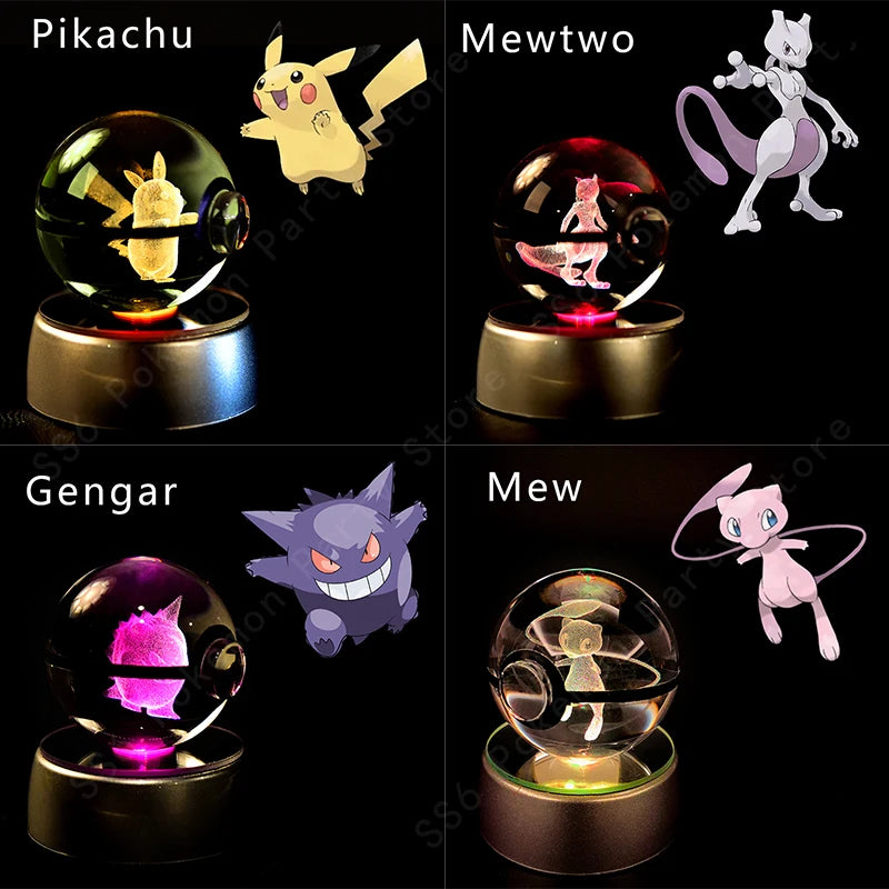 EtherealBe Pokemon 3D Crystal Ball Night Light
