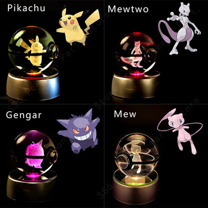 EtherealBe Pokemon 3D Crystal Ball Night Light