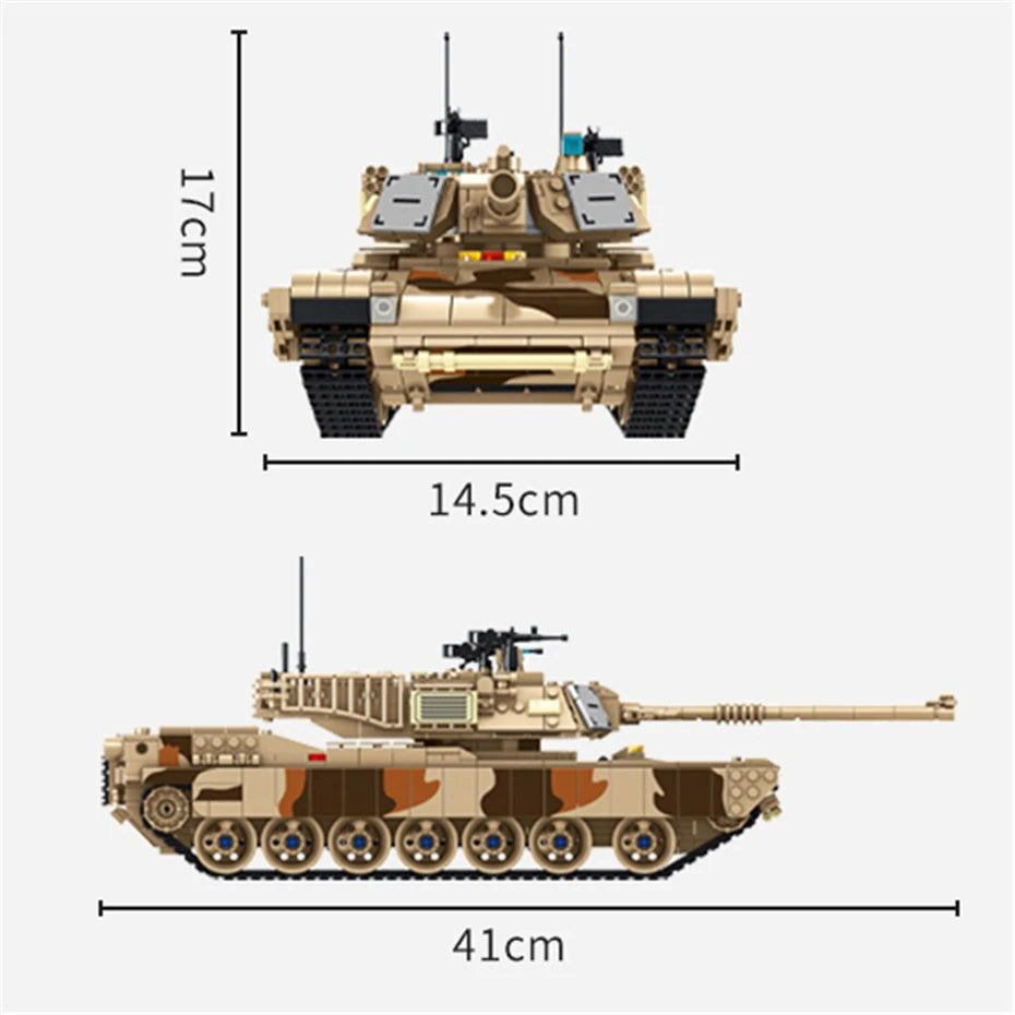 WW2 Military Leopard 2A4 Battle Tank Series Building Blocks Brick Model MOC Army Weapon Boy Set Kid Toy Childrens Christmas Gift