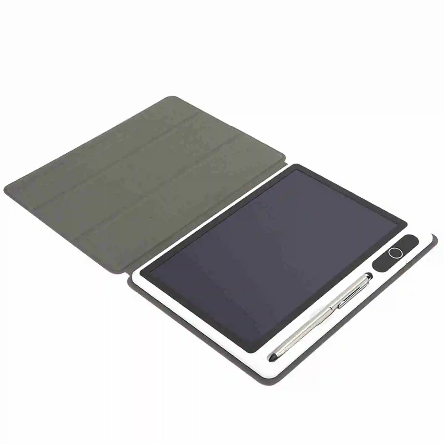 Electronic Notepad LCD Tablet Drawing Pad Business Supplies Hand Painting Tool 9 Inch(Black (With Faux Leather Case) )