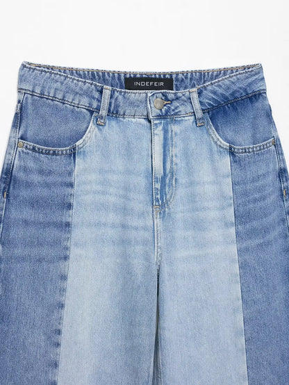Women's Jeans 2025 Women's New Pants Women's Spliced High Waist Wide Leg Jeans
