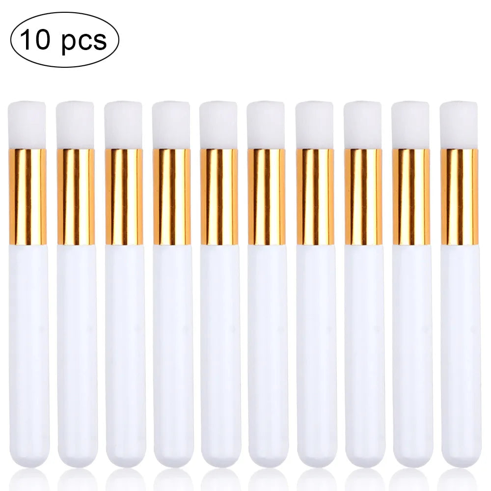 EtherealBe 10-piece makeup brush set for eyelash care with soft tips and golden accents
