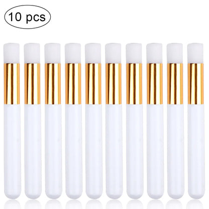 EtherealBe 10-piece makeup brush set for eyelash care with soft tips and golden accents