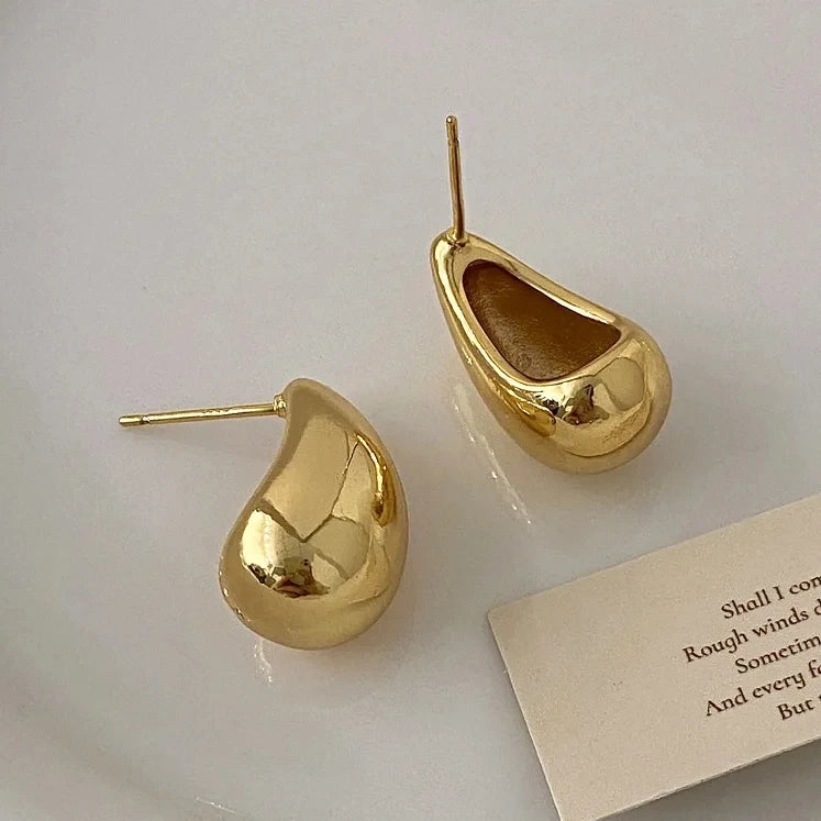 PONYKISS 925 Silver Needle Minimalist Water Drop Stud Earrings for Women Trendy Fashion Jewelry Light Luxury Accessories