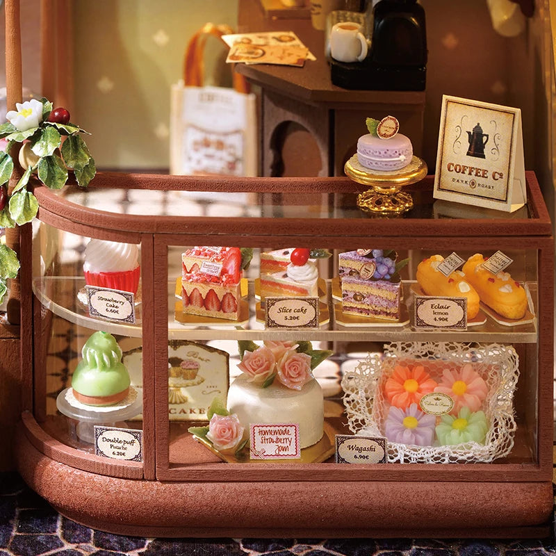 Handmade Wooden Miniature Doll House Kit 3D Puzzle Assembled Building Model Kit With LED Light DollHouses Toy For Christmas Gift