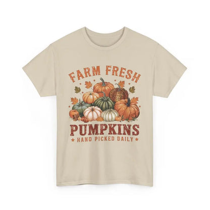 Farm Fresh Pumpkins Fall Lover Cozy Autumn Gift Unisex Cotton T-Shirt