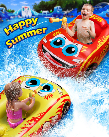 Pool Float Kids with Water Gun,Inflatable Ride-on Swimming Pool Toy for 4 5 6 7 8 9 years old Boys Girls,Summer Water Games