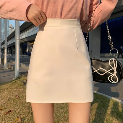 Mini Skirts Women Clothing Students Summer New Arrival High Waist Streetwear Candy Colors Faldas Mujer All-match Leisure Simple