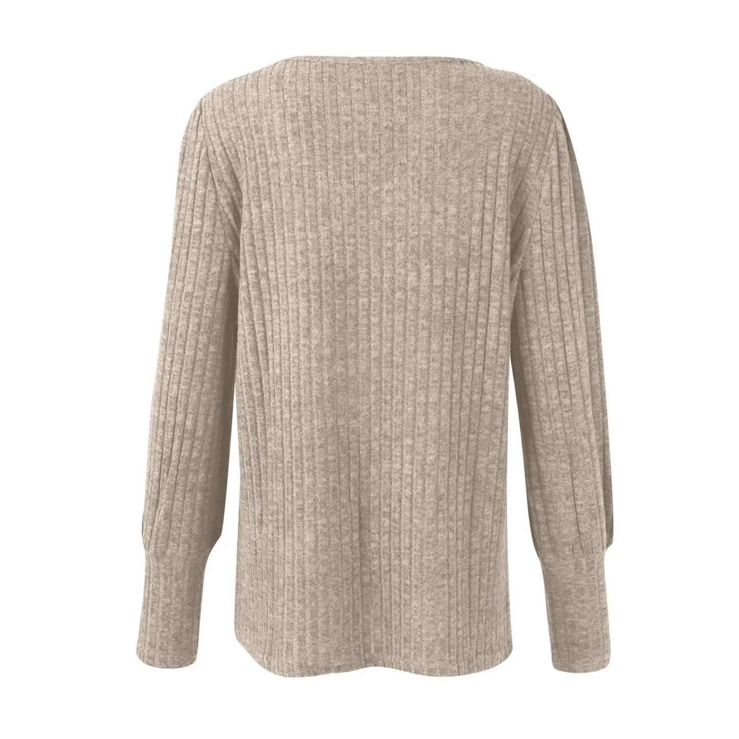 Autumn Elegant Trendy Long Sleeve Comfortable Ladies Top Casual Women's Pullover Simple Design Daily Solid Color Dress up