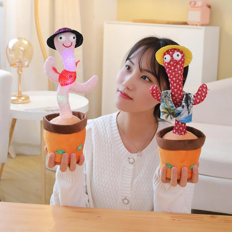 33cm Cactus Plush Toy Dancing Talking Cactus Lifelike Toy Kawaii Plush Glowing Cactus Doll Decoration Christmas Gift Collection