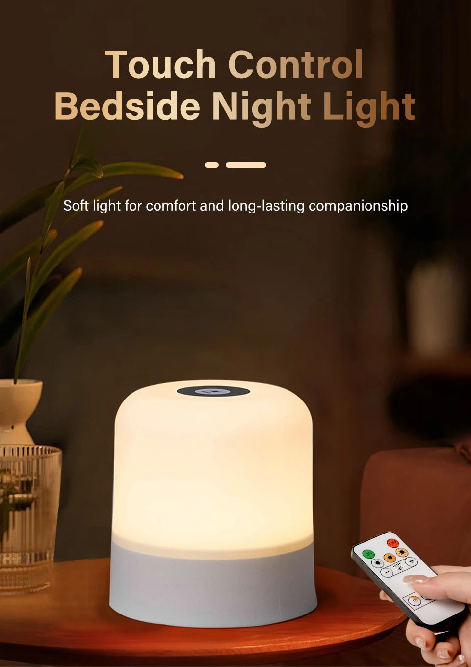 Touch LED Night Light USB Table Lamps Rechargeable Dimmable Bedside Light for Bedroom Decor Home Christmas Gift Child Night Lamp
