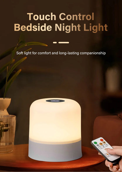 Touch LED Night Light USB Table Lamps Rechargeable Dimmable Bedside Light for Bedroom Decor Home Christmas Gift Child Night Lamp