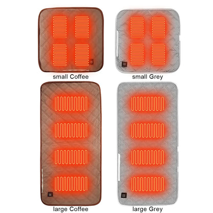 4 Heated Areas Camping Chair Heated Mat Winter USB Electric Blanket 3 Levels Rechargeable Heater Cushion for Outdoor Travel