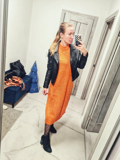 Winter Women Dress Fall Sweater Women Dress Long Sleeve Knitted Dresses Maxi Vintage Oversize Dresses Knitting Thick Warm Purple