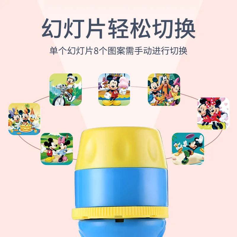 Disney Frozen Elsa kids Projection Flashlight Light-emitting Mickey 24Patterns Illuminated Projection Led Party Decor kids toy