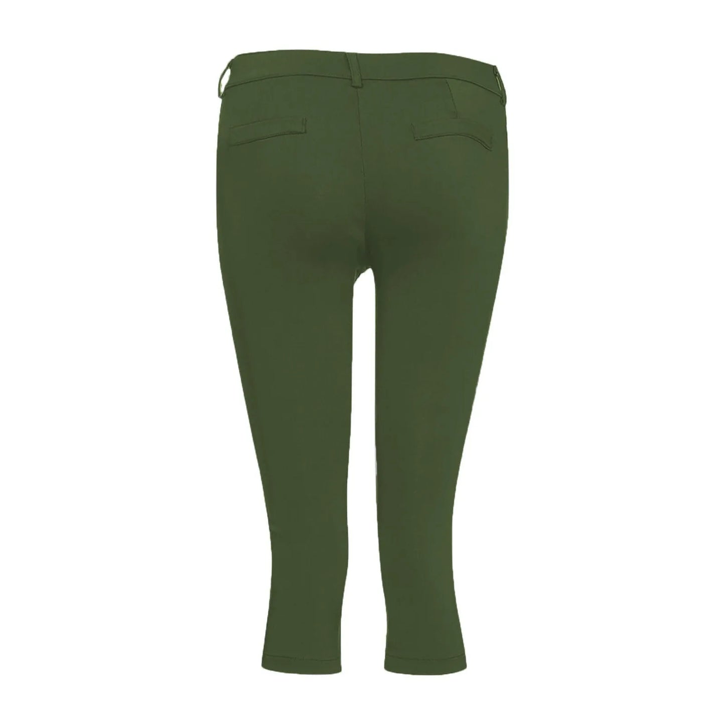 Women's Slim Fit Casual Solid Color Button Pocket Capris For Women