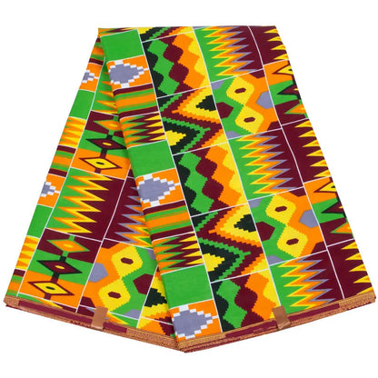 Africa Ankara Prints Ghana Kente Fabric Guaranteed Real Wax 100% Cotton High Quality African Sewing Pagne For Party Dress 6yards