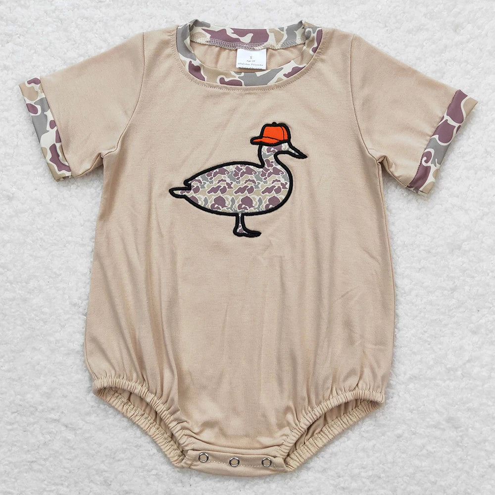 Hot Sale Baby Infant Boys Rompers Onesie Camo Duck Short Sleeve Rompers Boutique Kids Designer Clothes Boys Bubble Rompers New