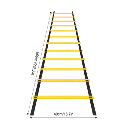 Agility Speed Ladder Nylon Straps Marking Discs Exerciser Resistance Drag Parachutes Sports Running Warm-Up Training Ladder Tool