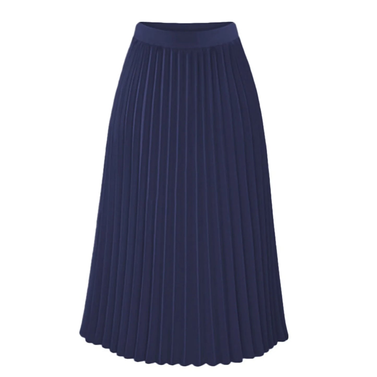Women's High Elastic Skirts Solid Color Large Swing A Line Pleated Skirt Female 2024 Leisure Loose Versatile Trend Clothing
