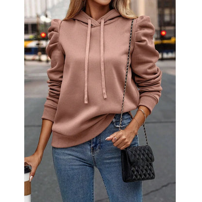 Autumn Winter Hoodies Sweatshirts Women Solid Color Long Sleeve   Casual Comfortable Pullovers Tops