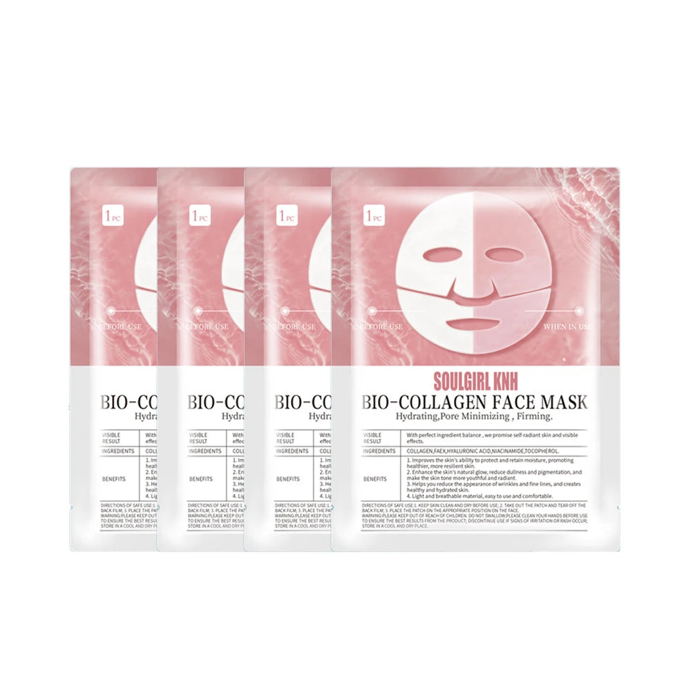 4Pcs Absorbable Bio-Collagen Face Mask Night Moisturizing Mask Firming Nourish Brightening Dissolvable Skin Care Products