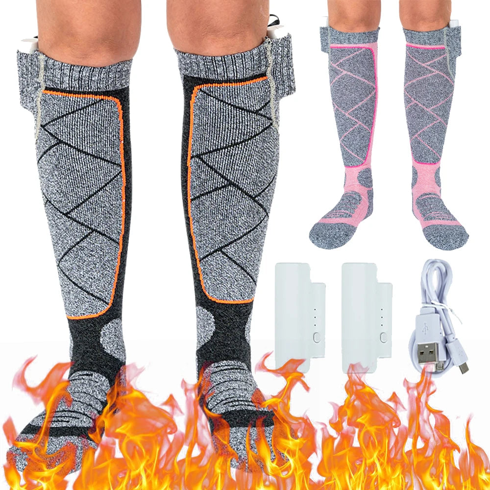 Heated Socks Man Winter Thermal Heated Foot Warmer Rechargeable Outdoor Sport Ski Heating Socks Warm Snowmobile Skiing