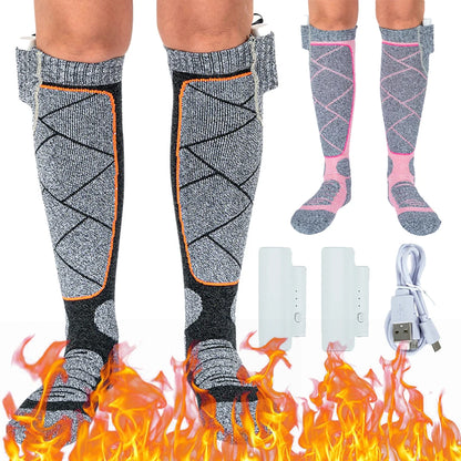 Heated Socks Man Winter Thermal Heated Foot Warmer Rechargeable Outdoor Sport Ski Heating Socks Warm Snowmobile Skiing