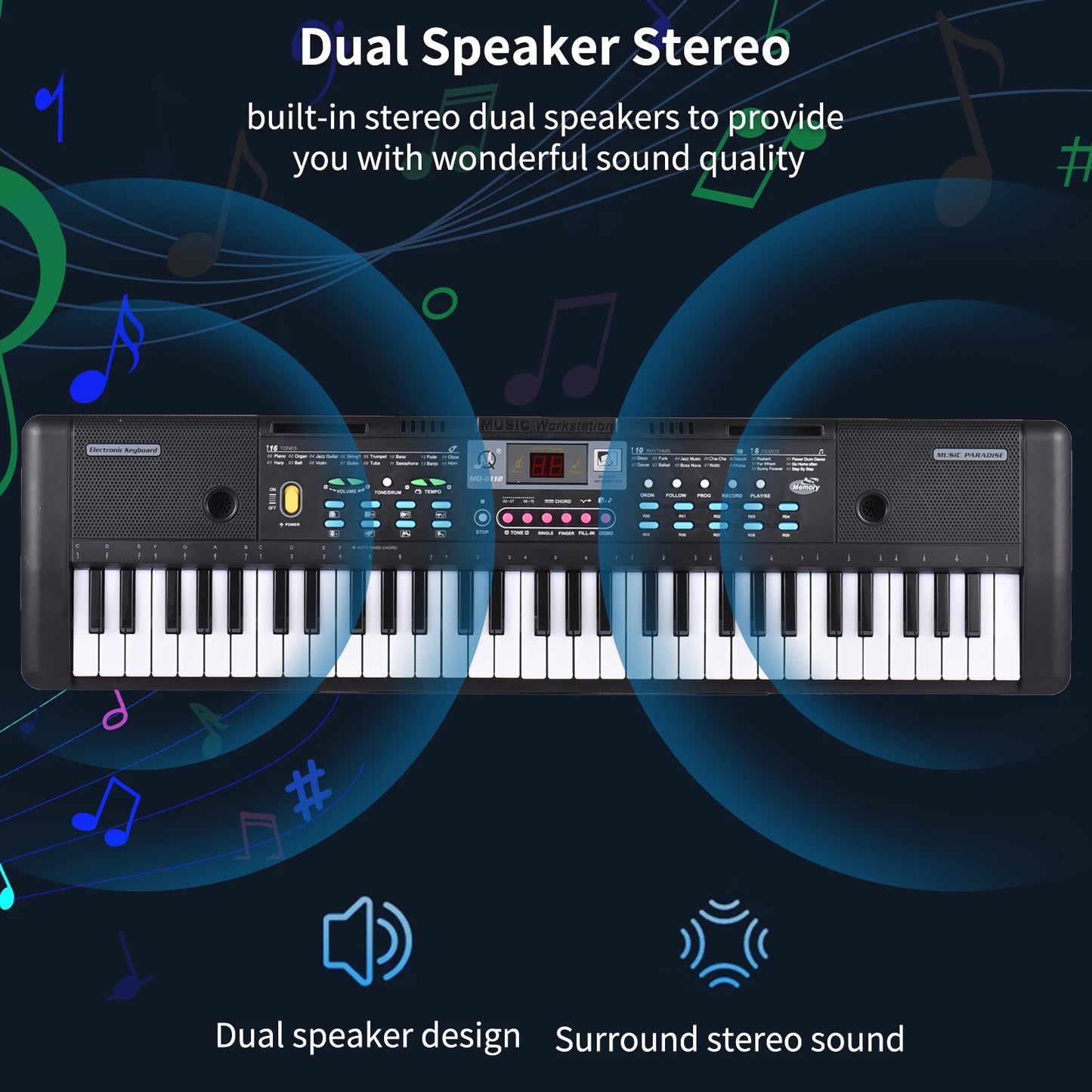 61 Keys USB Electronic Organ Kids Electric Piano Digital Music Electronic Keyboard LED Display Kids Gift Musical Instrument
