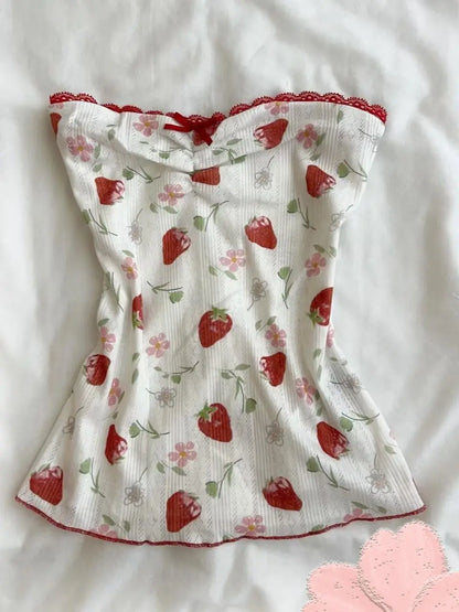 2025 Summer Woman Floral Halter Lace Blouse 2025 Vintage Sexy Slim Fit Fairy Korean Fashion Female Tops Outfits Elegant Style