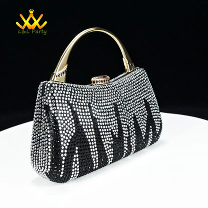 EtherealBe Gold Rhinestone Fashionable shoes and bag set