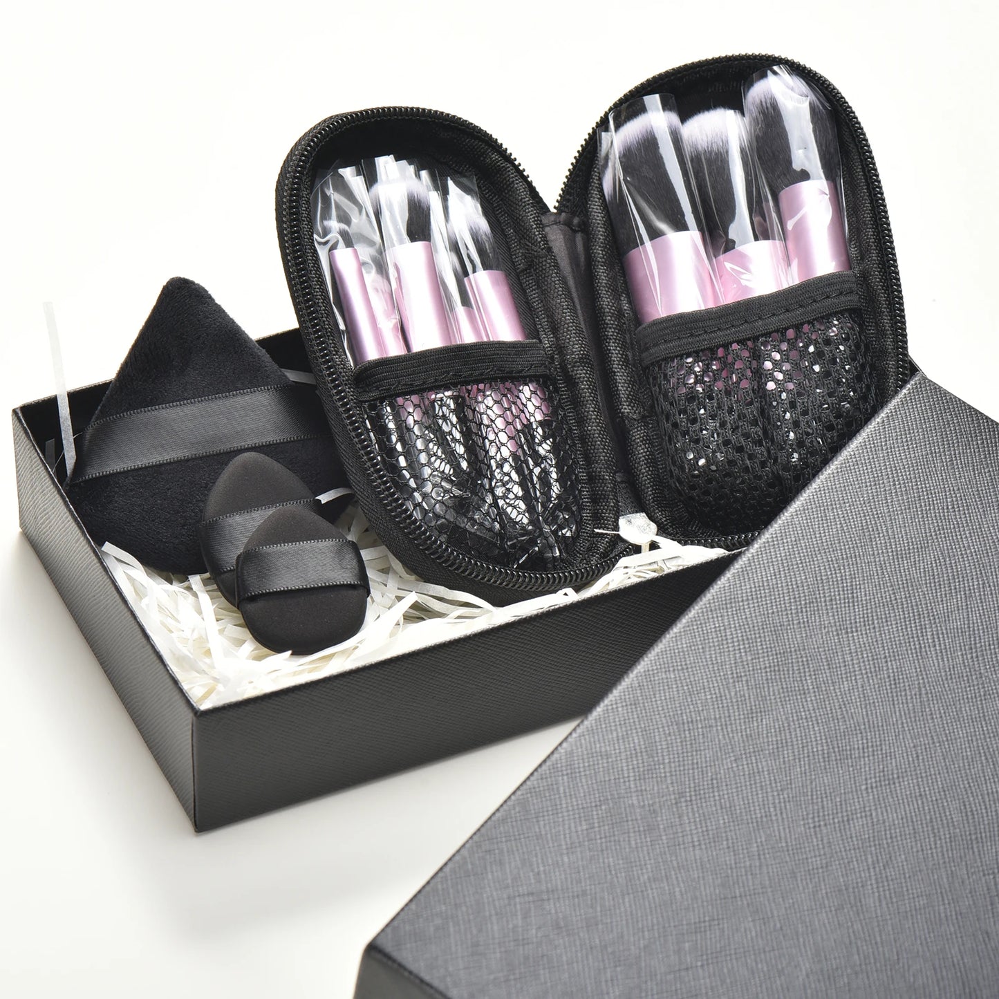 10 color Mini makeup brush Travel portable Makeup Tool Makeup Puff - Palm Brush Professional Makeup tool set Christmas gift