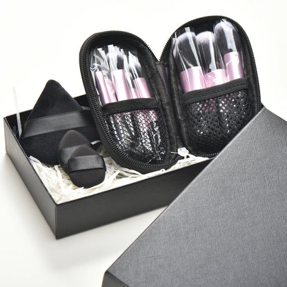 10 color Mini makeup brush Travel portable Makeup Tool Makeup Puff - Palm Brush Professional Makeup tool set Christmas gift