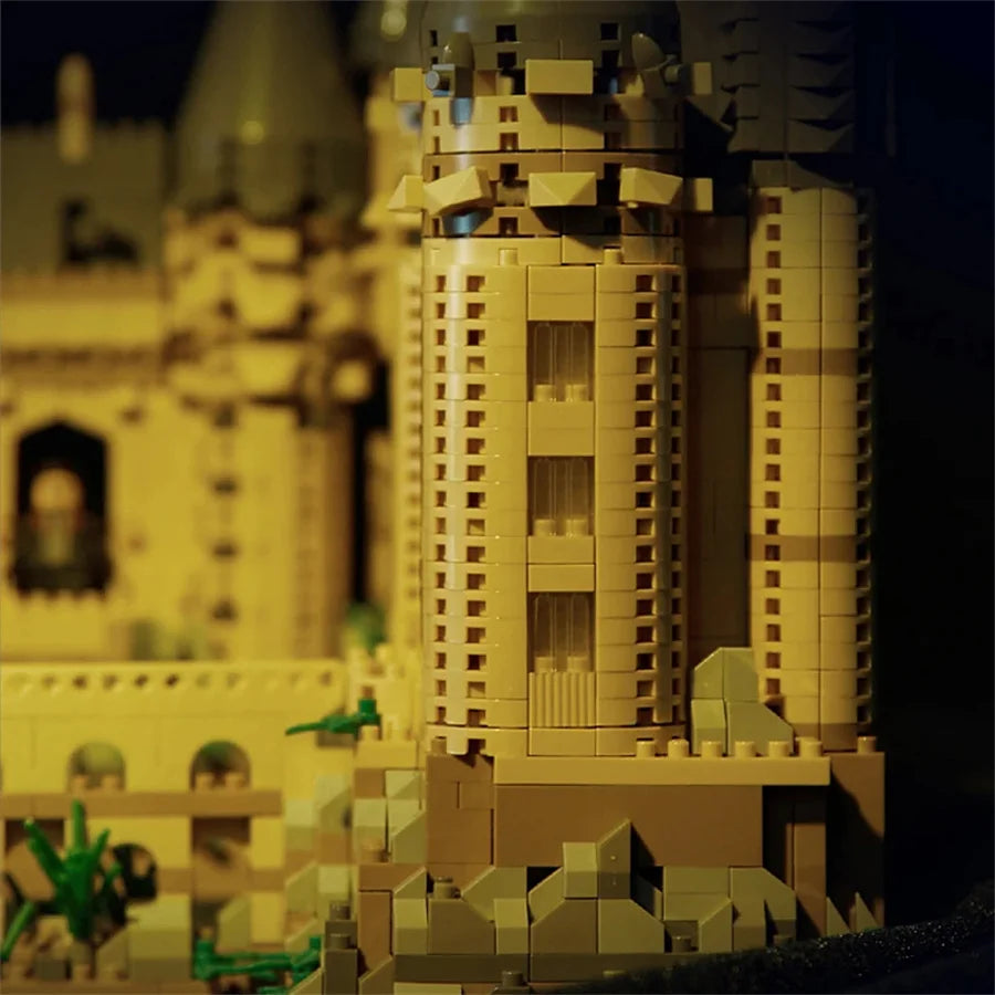 Creative Medieval Magic Castle MOC Micro Bricks School Architecture Palace Model Building Blocks Set Gifts for Kid Assembly Toys