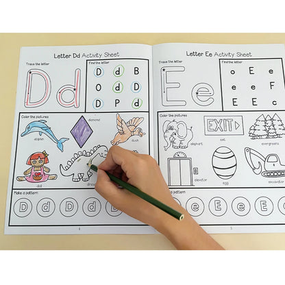Letters A-Z Letter Tracing Practice Workbook Preschool English Learning Kindergarten Alphabet Writing Coloring Book Montessori