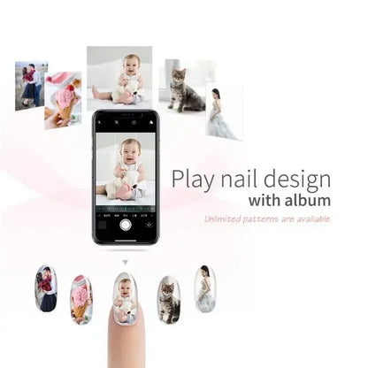 2026Smart Nail Printer 3D Portable Mobile Nail Painting Machine 2400DPI Printing Resolution Support WiFi/DIY for Home Nail Salon