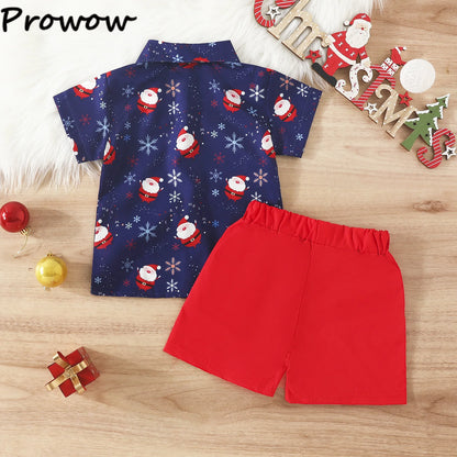 Toddler Boys Christmas Outfits Sets For Kids Short Sleeve Deer Outfit For Children Baby