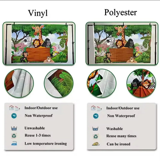 EtherealBe Halloween photo backdrop featuring jungle animals and a vibrant scene for festive celebrations