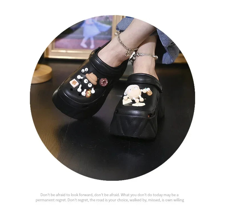 Women's Slippers 9CM High Platform Garden Fashion Clogs Shoes Women's Slippers Thick Bottom EVA Sandals Summer Girls Slippers