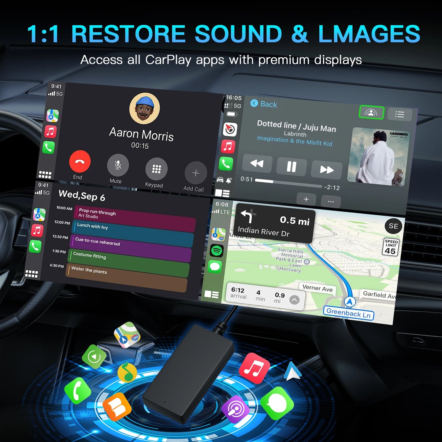 CARABC NEW Plug and Play Carbit link to Apple Wireless CarPlay Android AUTO Box Car Navigation Smart Car Machine Interconnection