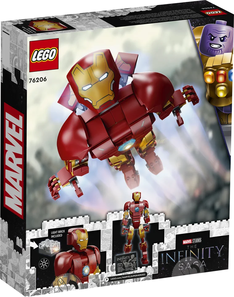 LEGO, Marvel, Superhero 76206, Iron Man, Doll, Anime Model, Children's Building Blocks, Toy Gift