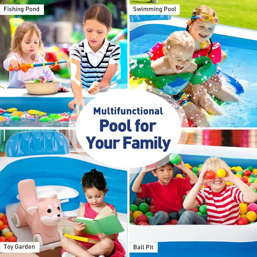 Inflatable Pool Kids for Adult - 90" 90" 26" ,Giant Large Blow up Pool for Indoor Garden Summer Water Party
