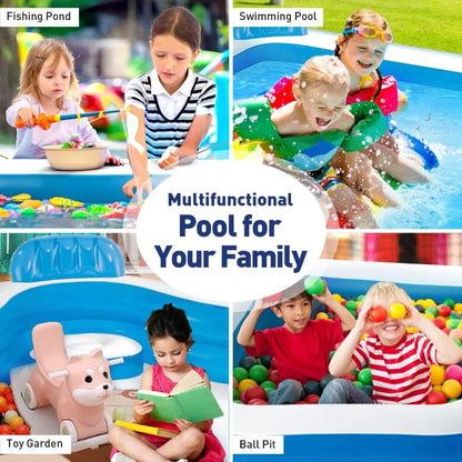 Inflatable Pool Kids for Adult - 90" 90" 26" ,Giant Large Blow up Pool for Indoor Garden Summer Water Party