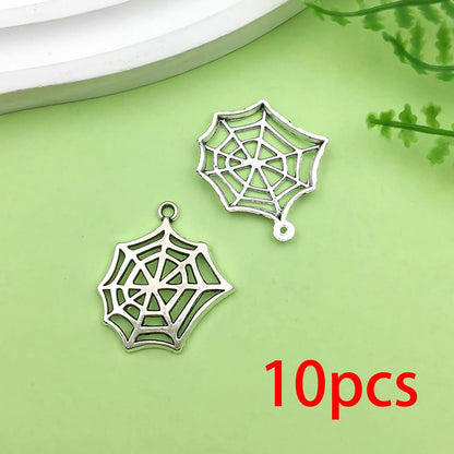 10/12pcs Halloween Decorate Charms Alloy Skull moth,Spider,Bull Head,bat Pendants for DIY Jewelry Making Accessories