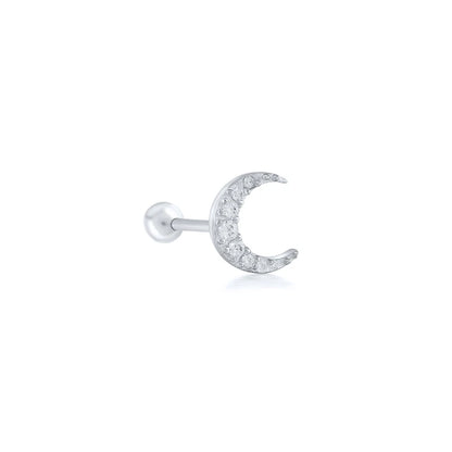 CANNER Pendientes Plata 925 Piercing Stud Earrings For Women Cubic Zirconia 925 Sterling Silver Cartilage Earring Jewerly 1pcs