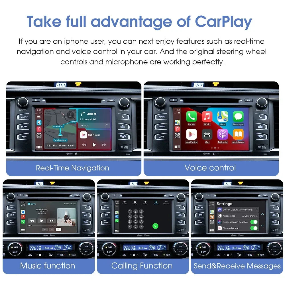 Wireless Carplay Android Auto For Toyota Touch2/Entune2.0 System for Toyota Corolla Camry Auris RAV4 Prius Highlander Car Video