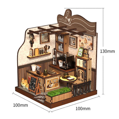 Handmade Wooden Miniature Doll House Kit 3D Puzzle Assembled Building Model Kit With LED Light DollHouses Toy For Christmas Gift