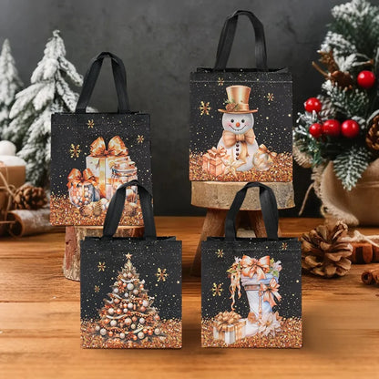 4pcs Christmas Gift Bags Christmas Party Decoration Kids Favors 2025 Xmas Santa Claus Hand Bags Navidad Natal New Year Gift 2026