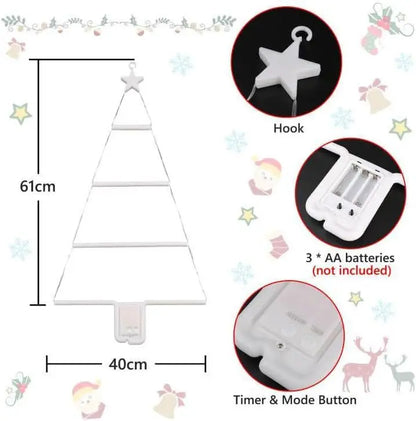 New Christmas Tree Lights Holiday Decorations Atmosphere Lamp Waterproof Leather Thread Colorful Light String Triangle Ladder